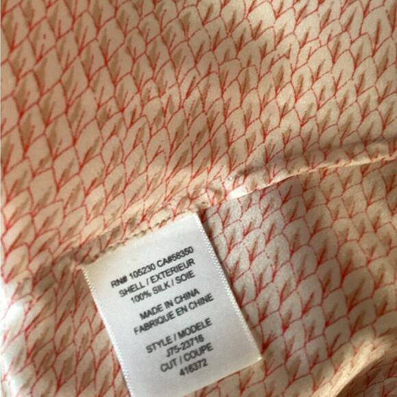 JOIE 100% GEOMETRIC LONG SLEEVE BLOUSE SIZE MED 1226 - Picture 6 of 6